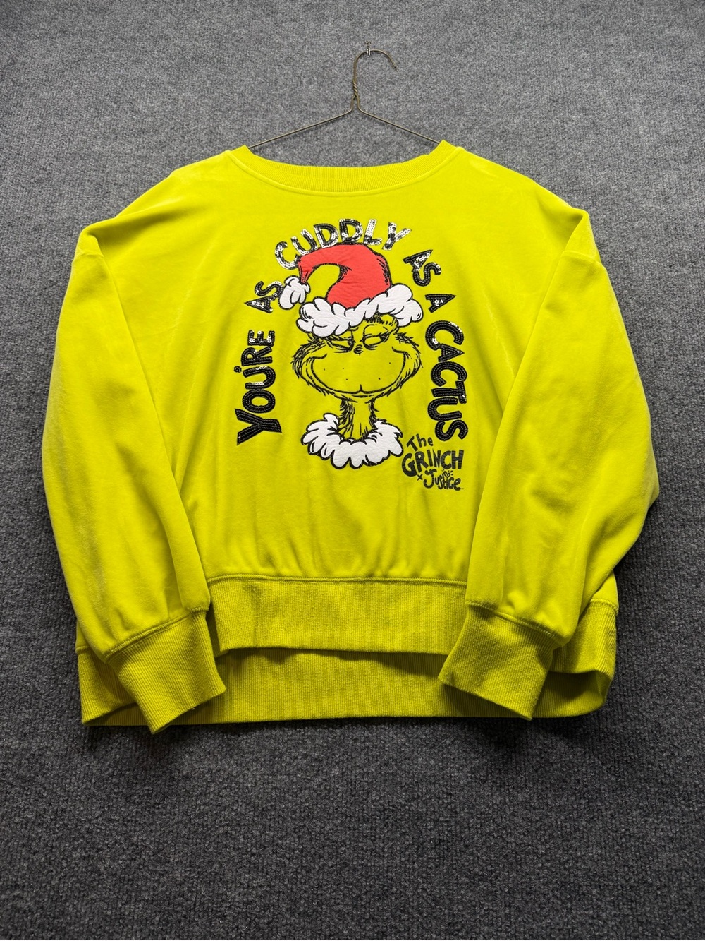 Kids' Grinch Holiday Graphic Sweatshirt - Yellow/Green